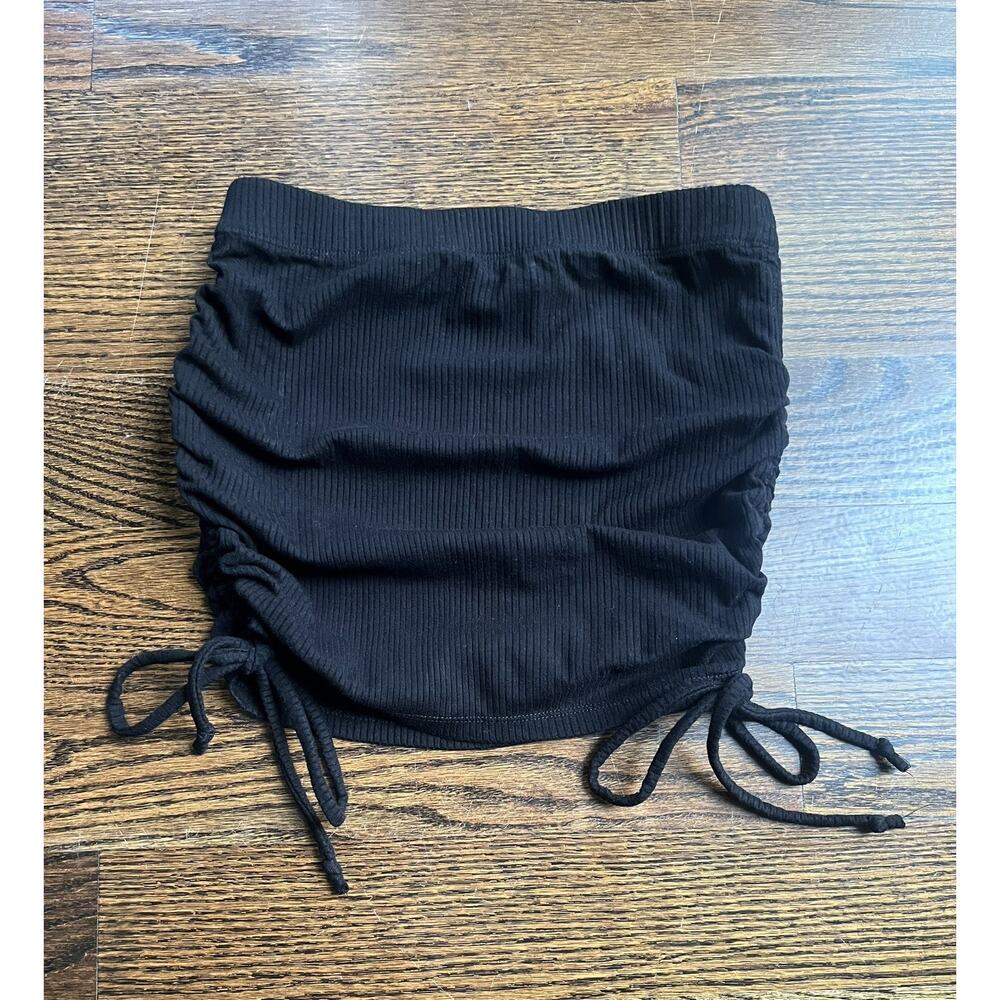 Anthropologie Love tree strapless top with side ties Sz. S black
